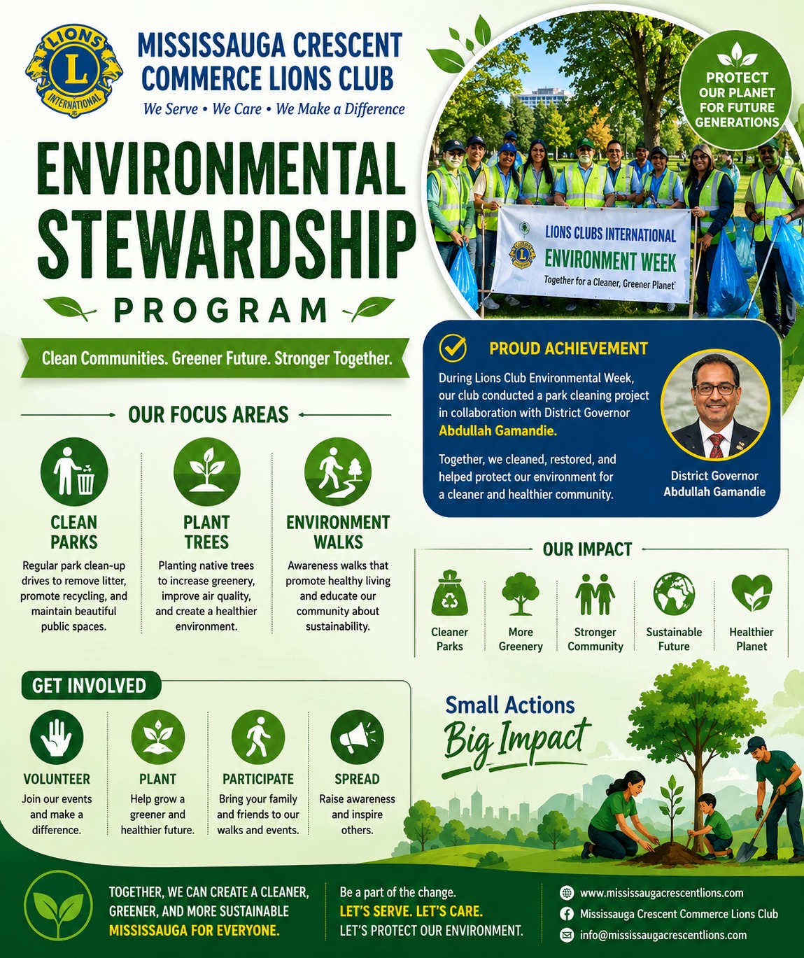 Lions Club Environmental Week park cleanup with District Governor Abdullah Gamandie
