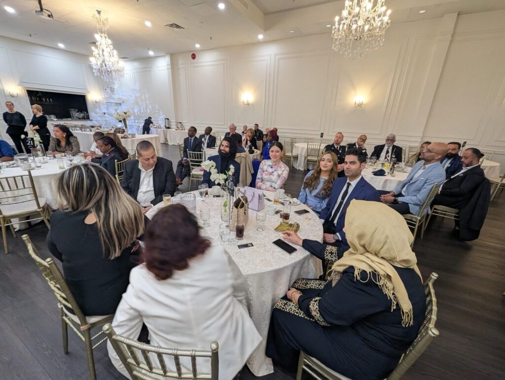Guests celebrating at a Lions Club anniversary gala